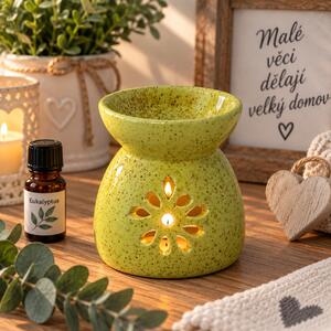 Keramická aromalampa žlutá s dekorem 9,5 cm 9000457