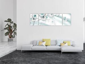 Obraz - Tyrkysové květy růží (170x50 cm)