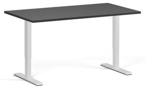 Výškově nastavitelný stůl, 2 motory, 745 - 1215 mm, deska 1400 x 800 mm, bílá podnož, grafit