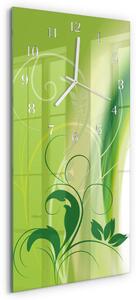 Skleněné hodiny vertikální Květinový vzor zsppb-30x60-00057680