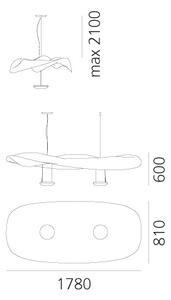 Artemide Designové závěsné svítidlo Cosmic Angel, 22W, 2xR7s