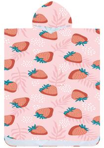 Plážové pončo STRAWBERRIES růžové 80x145 cm