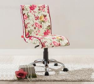 Vintage židle na kolečkách Orchid se vzorem - květiny