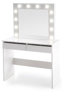 Toaletní stolek HOLLYWOOD se zrcadlem, bílý