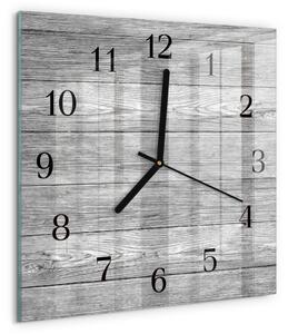 Skleněné hodiny na stěnu Šedé dřevo zskc-30x30-00182538