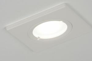 Zápustné koupelnové LED svítidlo z bíle lakovaného hliníku (LMD)