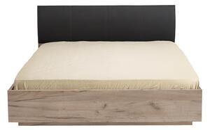Manželská postel 160x200cm Marcus - dub šedý/černá