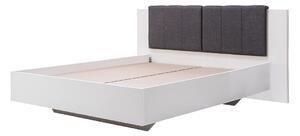 Manželská postel Stuart 160x200cm - bílá/šedá