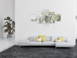 Obraz - Bílé květy, vintage (125x70 cm)