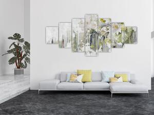Obraz - Bílé květy, vintage (210x100 cm)