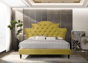 TEMPO Luxusní postel, zlatá Velvet látka, 180x200, REINA