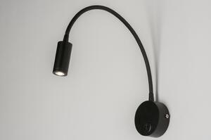 Nástěnné industriální černé LED svítidlo Fibie Black (LMD)
