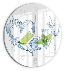 Skleněné hodiny na stěnu Máta zsob-fi30-00090433