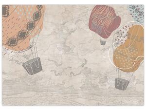 Obraz - Balóny nad městem, teplé tóny (70x50 cm)