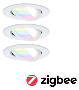 P 92433 LED vestavné svítidlo Nova Coin kruhové 84mm 50° RGBW+ 3x6W 230V bílá mat hliník - PAULMANN