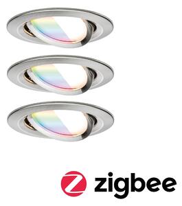 P 92434 LED vestavné svítidlo Nova Coin kruhové 84mm 50° RGBW+ 3x6W 230V kov kartáčovaný hliník - PAULMANN