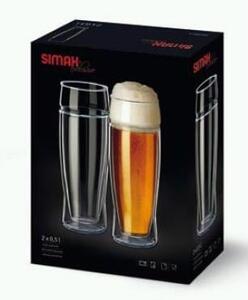 SIMAX PIVNÍ SKLENICE S DVOJITOU STĚNOU 500ML SADA 2KS