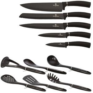 BERLINGERHAUS Sada nožů a kuchyňského náčiní ve stojanu 12 ks Royal Black Collection BH-6253