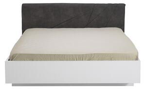 Moderní manželská postel Aubrey 160x200cm - bílá/šedá