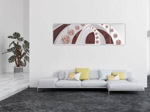Obraz - 3D oblouky s květy (170x50 cm)