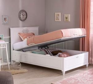 Studentská postel 120x200cm s úložným prostorem Ema - bílá