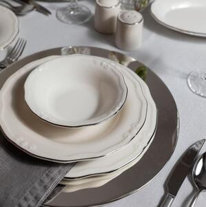 Jídelní sada 53 ks bílá/stříbrná/porcelán