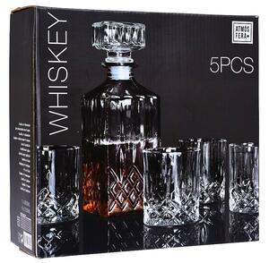 EXCELLENT Whiskey set karafa + sklenice sada 5 ks křišťálové sklo, 0,9L KO-YE7300760