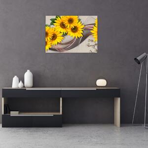 Obraz - Zářící květy slunečnic (70x50 cm)