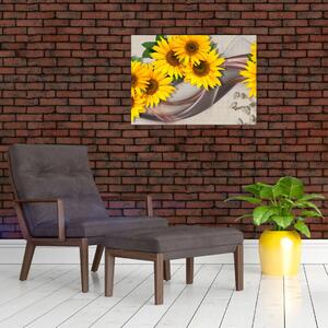 Obraz - Zářící květy slunečnic (70x50 cm)