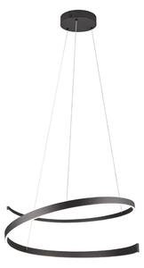 Černé LED závěsné svítidlo s hlasovým ovládáním/s ovládáním pomocí mobilní aplikace s kovovým stínidlem ø 75 cm Cinardi – CINQUE