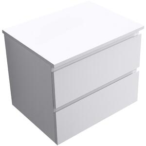 Koupelnová skříňka Carole + deska pod umyvadlo Navira Slim - 18 mm - bílá matná - 60x49,8x46 cm