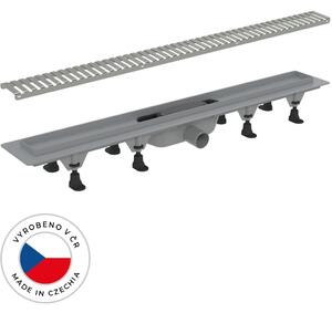 Sprchový odtokový žlab, sifon gravitační klapka - plast - DN50 - nerez - 72 cm