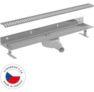 Sprchový odtokový žlab ke stěně, sifon otočný 360° - DN50 - nerez - 72 cm