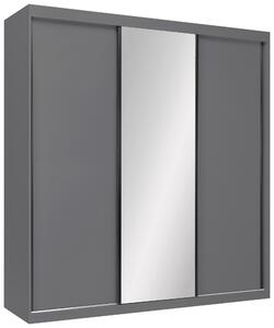 ŠATNÍ SKŘÍŇ S POSUVNÝMI DVEŘM, barvy grafitu, 200/215/59,5 cm P & B - Šatní skříně, Online Only