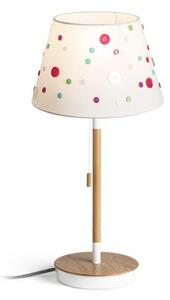 KEITH/DELISA stolní s USB bílá knoflíky/buk 230V E27 7W - RED - DESIGN RENDL