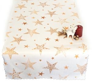 Vánoční běhoun SOFT 25269-101 HVĚZDY ZLATÉ - 40x120 cm