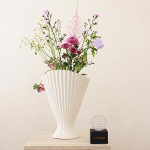 Exkluzivní set: váza Fountain Off White + aranžovací kroužek Hanataba