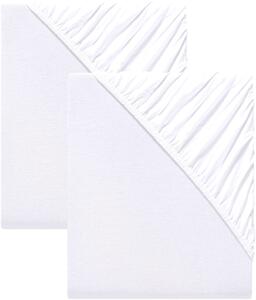 Livarno home Sada žerzejových napínacích prostěradel, 90-100 x 200 cm, 2dílná, bílá (800008920)
