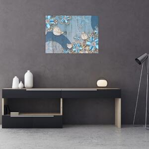 Obraz - Modré květy (70x50 cm)
