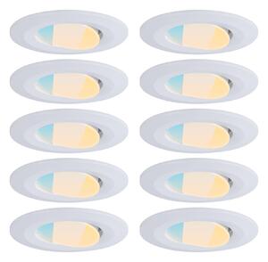 P 98197 LED vestavné svítidlo Calla 10ks sada IP65 kruhové 90mm 30° 10x5W 230V CCT bílá mat - PAULMANN