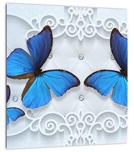 Obraz - Modří motýli (30x30 cm)