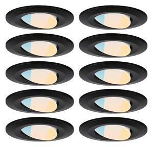 P 98198 LED vestavné svítidlo Calla 10ks sada IP65 kruhové 90mm 30° 10x5W 230V CCT černá mat - PAULMANN