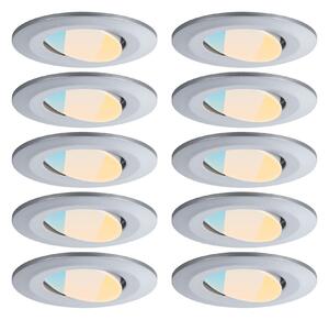 P 98199 LED vestavné svítidlo Calla 10ks sada IP65 kruhové 90mm 30° 10x5W 230V CCT matný chrom - PAULMANN