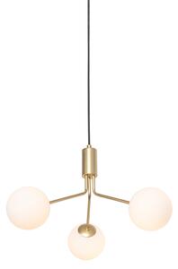Moderní závěsná lampa zlatá s opálovým sklem 3-světla - Coby