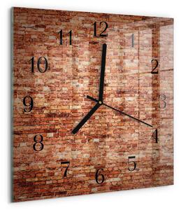 Skleněné hodiny na stěnu Cihlová zeď zskc-30x30-00182656