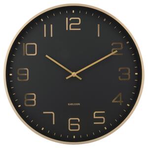 NÁSTĚNNÉ HODINY černá, barvy zlata 40/40/4,2 cm Karlsson - Nástěnné hodiny, Online Only