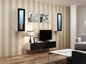 Luxusní obývací stěna VIGO sestava 8 Barevné provedení VIGO: Bílá / Černý lesk, LED osvětlení: bez osvětlení +0Kč