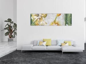 Obraz - Rozkvetlé kaktusy, vintage (170x50 cm)