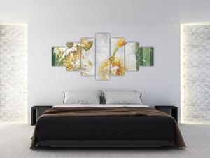 Obraz - Rozkvetlé kaktusy, vintage (210x100 cm)