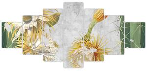 Obraz - Rozkvetlé kaktusy, vintage (210x100 cm)